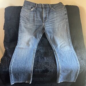 Men's Denizen 285 By Levi's Blue Jeans Size 34 X 32 Relaxed Fit‎ Distressed